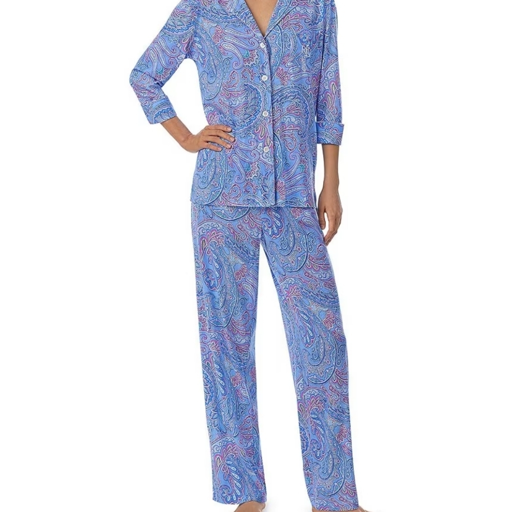 Lauren by Ralph Lauren Paisley Print Pajama Set size Small